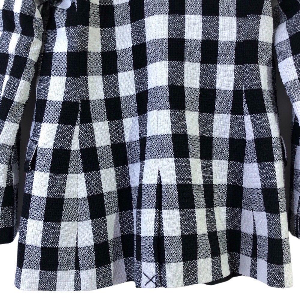 Halogen Black & White Checkered One Button Blazer Jacket - Picture 10 of 15